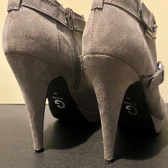 G by Guess High Heel Faux Suede Ankle Boots - Gray - Picture 3 of 4